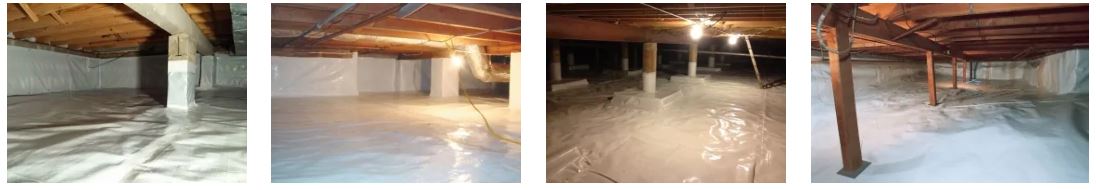 Newly installed crawl space encapsulation barrier