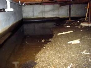Flooded crawl space
