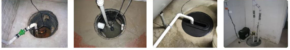 Different types of sump pumps, newly installed