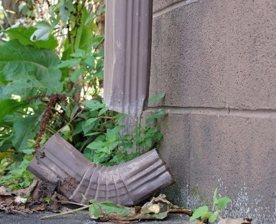 Broken gutter spouts
